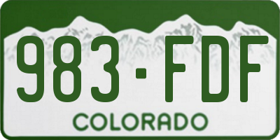 CO license plate 983FDF