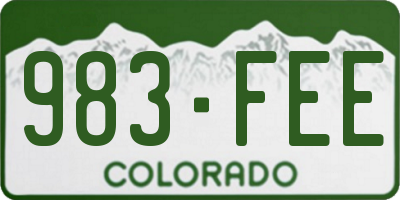 CO license plate 983FEE