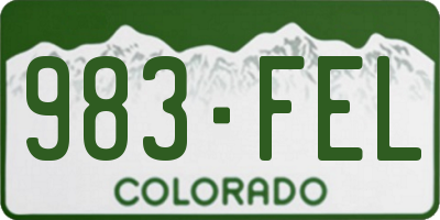 CO license plate 983FEL