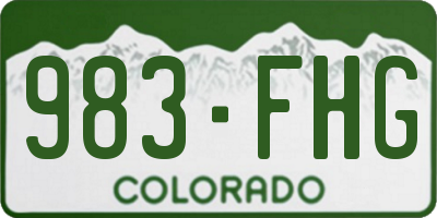 CO license plate 983FHG