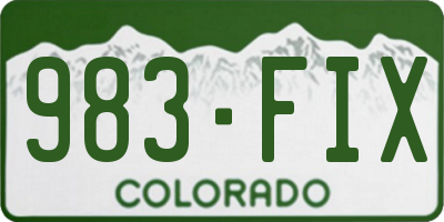 CO license plate 983FIX