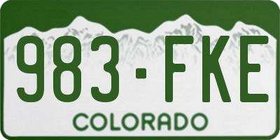 CO license plate 983FKE