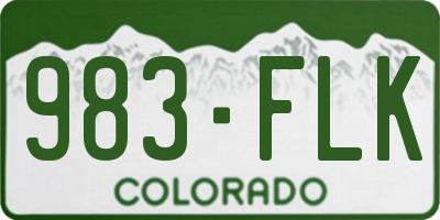 CO license plate 983FLK