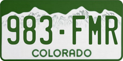 CO license plate 983FMR