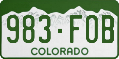 CO license plate 983FOB