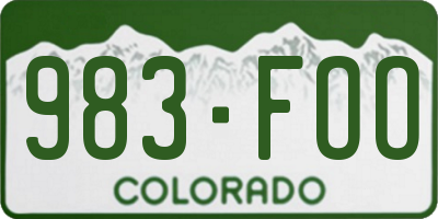 CO license plate 983FOO