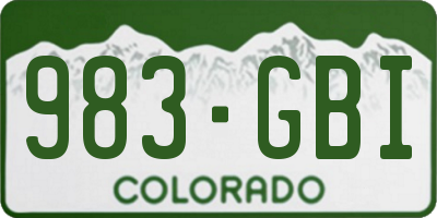 CO license plate 983GBI
