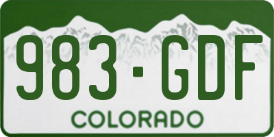 CO license plate 983GDF