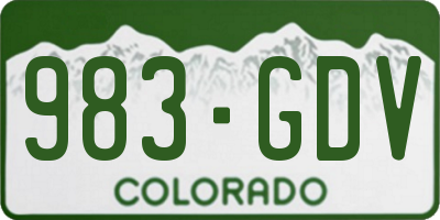 CO license plate 983GDV