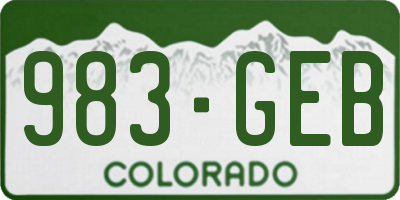 CO license plate 983GEB