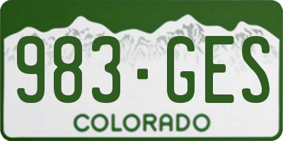CO license plate 983GES