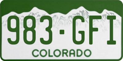 CO license plate 983GFI