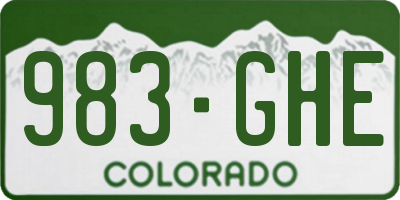 CO license plate 983GHE