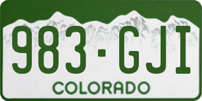 CO license plate 983GJI