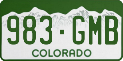 CO license plate 983GMB
