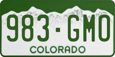 CO license plate 983GMO