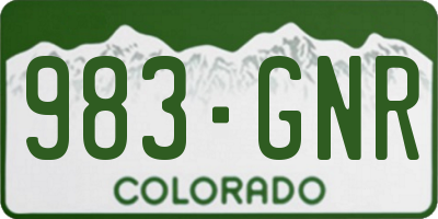 CO license plate 983GNR