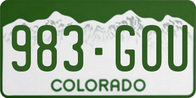 CO license plate 983GOU