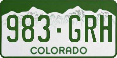 CO license plate 983GRH