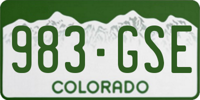 CO license plate 983GSE