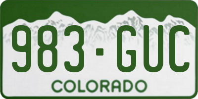 CO license plate 983GUC