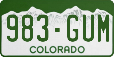 CO license plate 983GUM