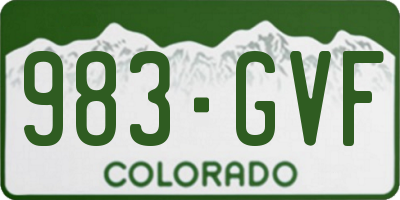 CO license plate 983GVF