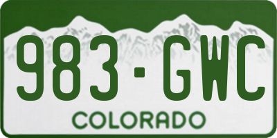 CO license plate 983GWC