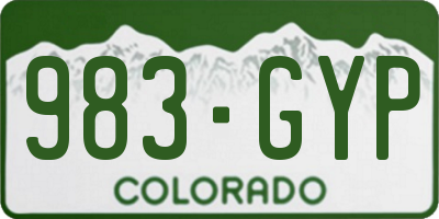 CO license plate 983GYP