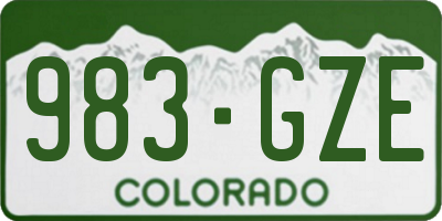 CO license plate 983GZE