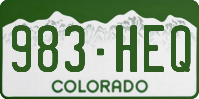 CO license plate 983HEQ