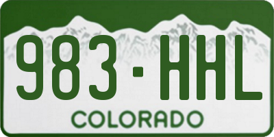 CO license plate 983HHL