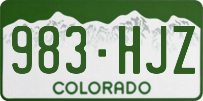 CO license plate 983HJZ