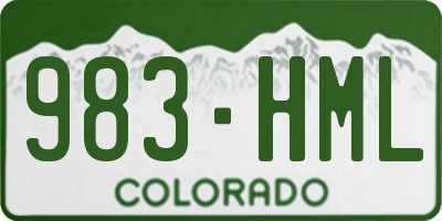 CO license plate 983HML