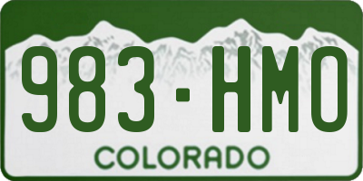 CO license plate 983HMO