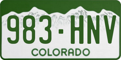CO license plate 983HNV