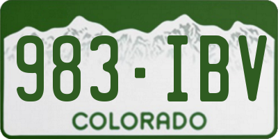 CO license plate 983IBV