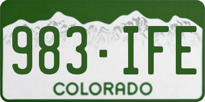 CO license plate 983IFE