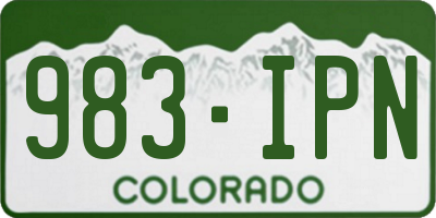 CO license plate 983IPN