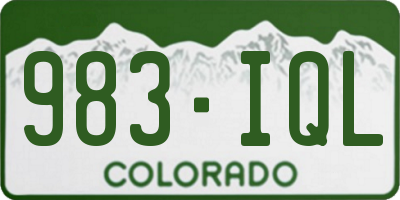 CO license plate 983IQL