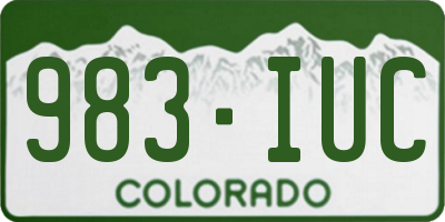 CO license plate 983IUC