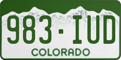 CO license plate 983IUD