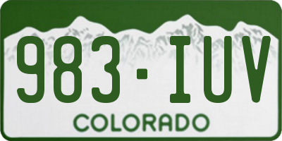 CO license plate 983IUV