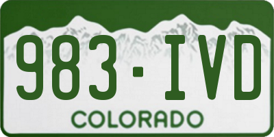 CO license plate 983IVD