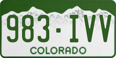 CO license plate 983IVV