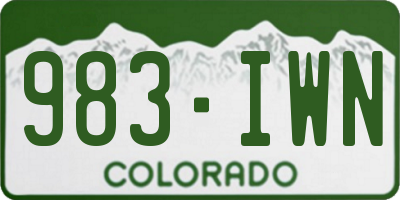 CO license plate 983IWN