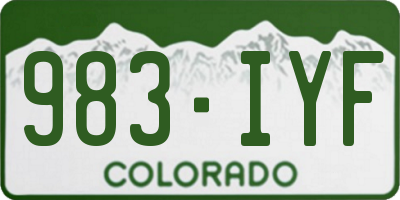 CO license plate 983IYF