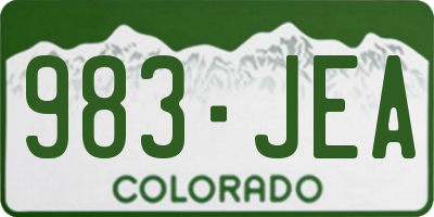 CO license plate 983JEA