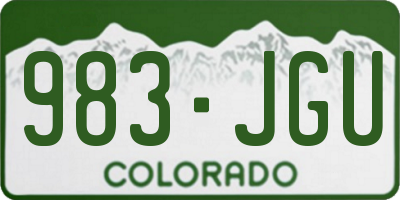 CO license plate 983JGU
