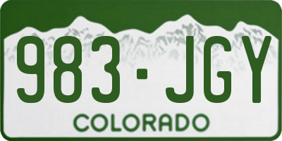 CO license plate 983JGY